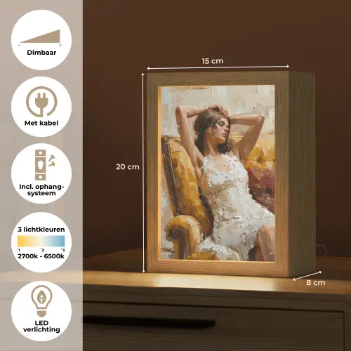 Vrouw - Kunst - Abstract - Modern Light Box met kabel (Tafellamp) klein -USP_NL