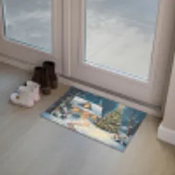 Kerst - Kerstboom - Winter - Huis - Sneeuw Deurmat klein -sfeer3