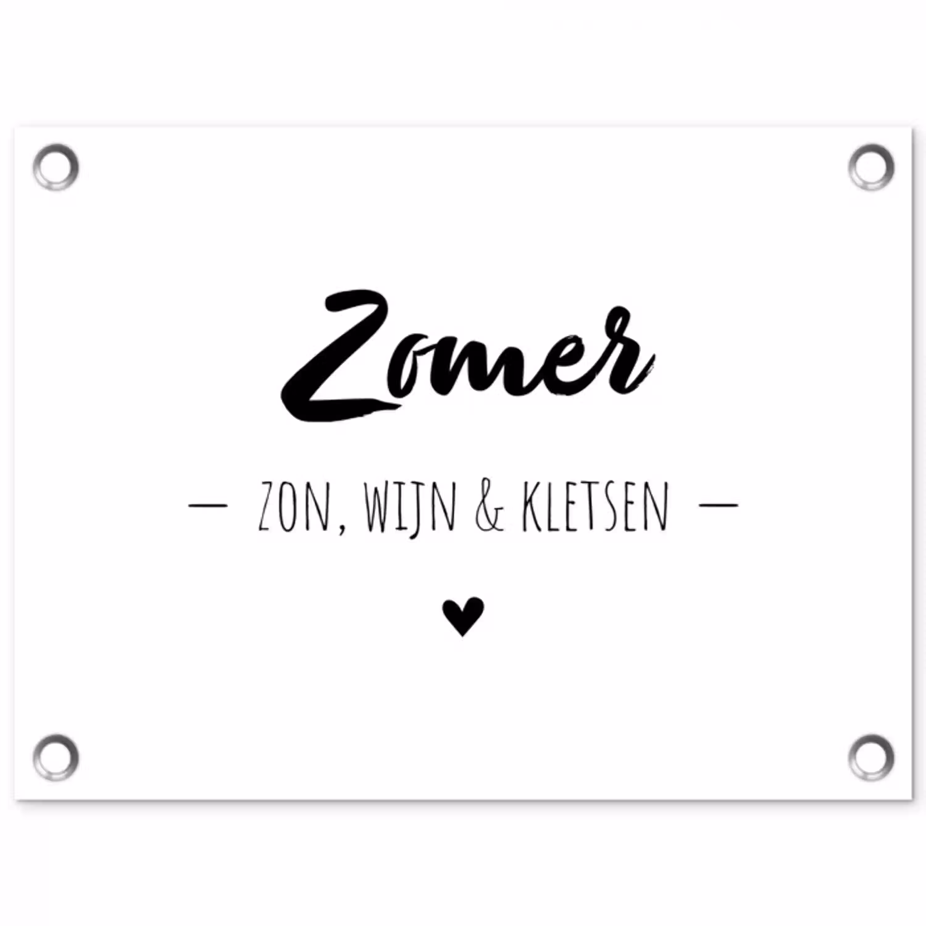 Zomer, zon, wijn & kletsen - Quotes - Tekst - Wijn - Zomer tuinposter los doek klein -3d