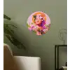 Vrouw - Abstract - Cirkel - Bloemen Wandcirkel behangsticker klein -sfeer2