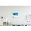 Palmboom - Strand - Zee - Zomer textielposter latten blank klein -kinderkamer
