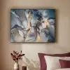 Marmer - Grijs - Blauw - Luxe - Goud Textielframe zwart klein -sfeer1