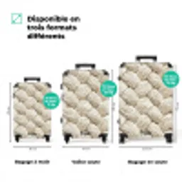 Touw - Gebreid - Beige NBS - Handbagage koffer - Volwassenen Unisex middel zzzzzzVergelijking_3FR