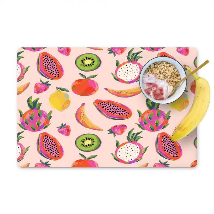 Roze - Kleuren - Fruit - Patroon Placemat vinyl groot 368 -zzzproduct_Kitchenyeah-website