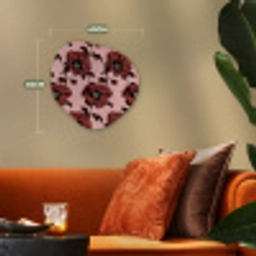 Bloemen - Retro - Rood Wandcirkel Organisch Forex 3mm klein 629 -sfeer3