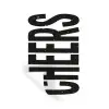 Retro - Cheers - Zwart - Decoratie Muursticker klein -3d