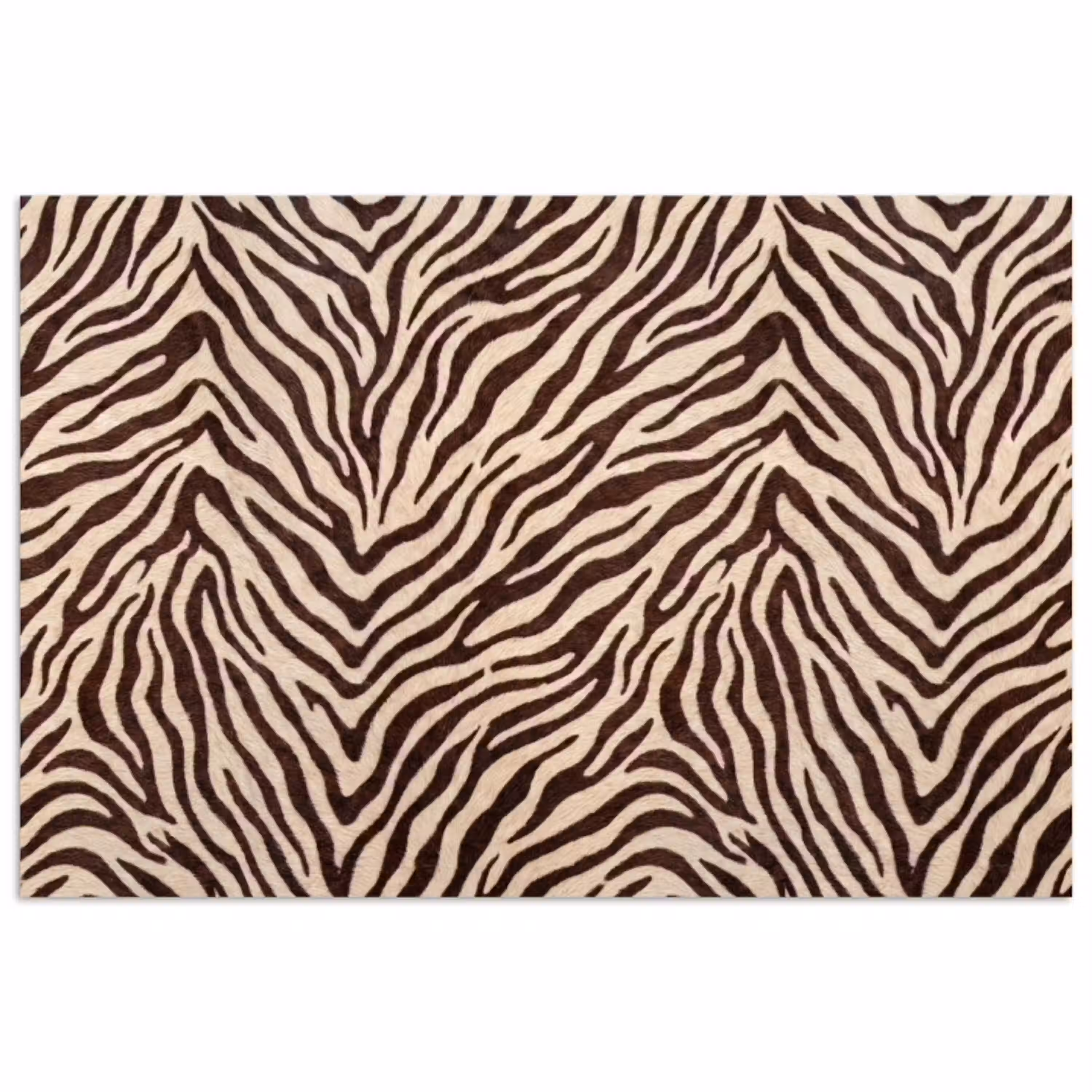 Zebra - Strepen - Bruin poster papier klein -3d