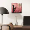 Graffiti - Meisje - Roze - Street art - Roos - Banksy plexiglas 5mm klein -sfeer6