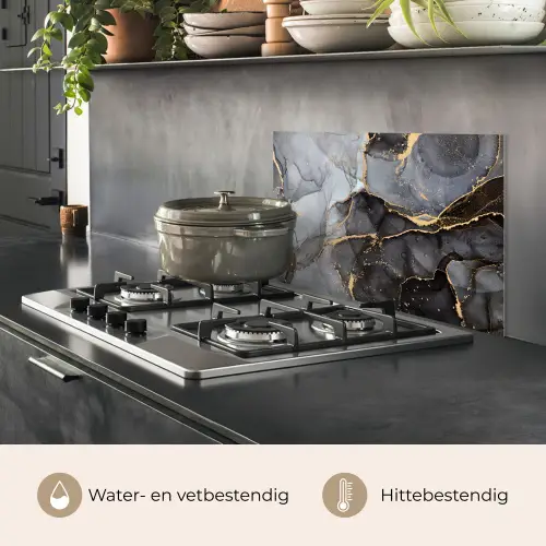 Marmer - Abstract - Goud - Grijs keuken achterwand spatscherm klein -usp_NL