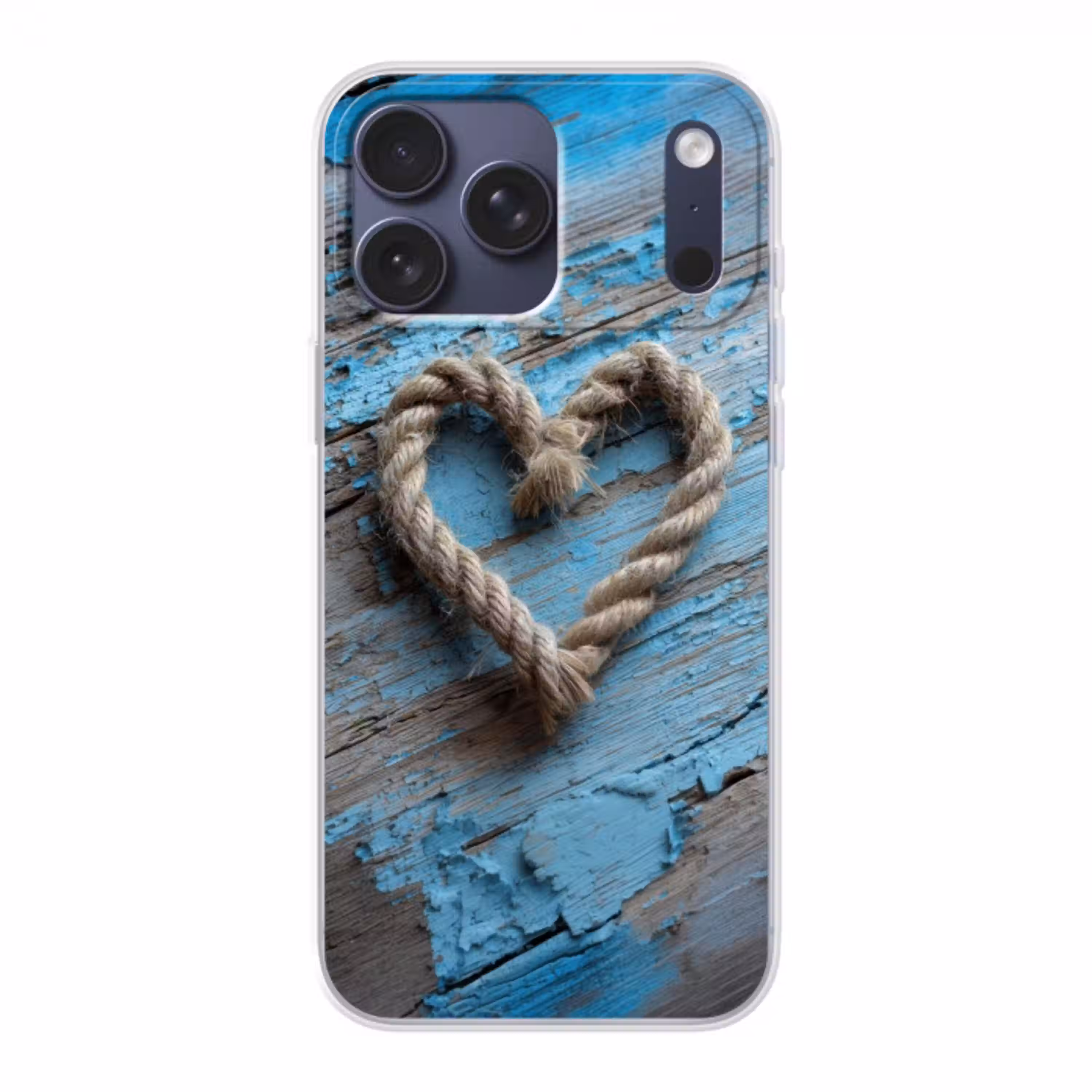 Hart - Touw - Hout - Rustiek Telefoonhoesje iPhone 17 Pro Max klein -3d