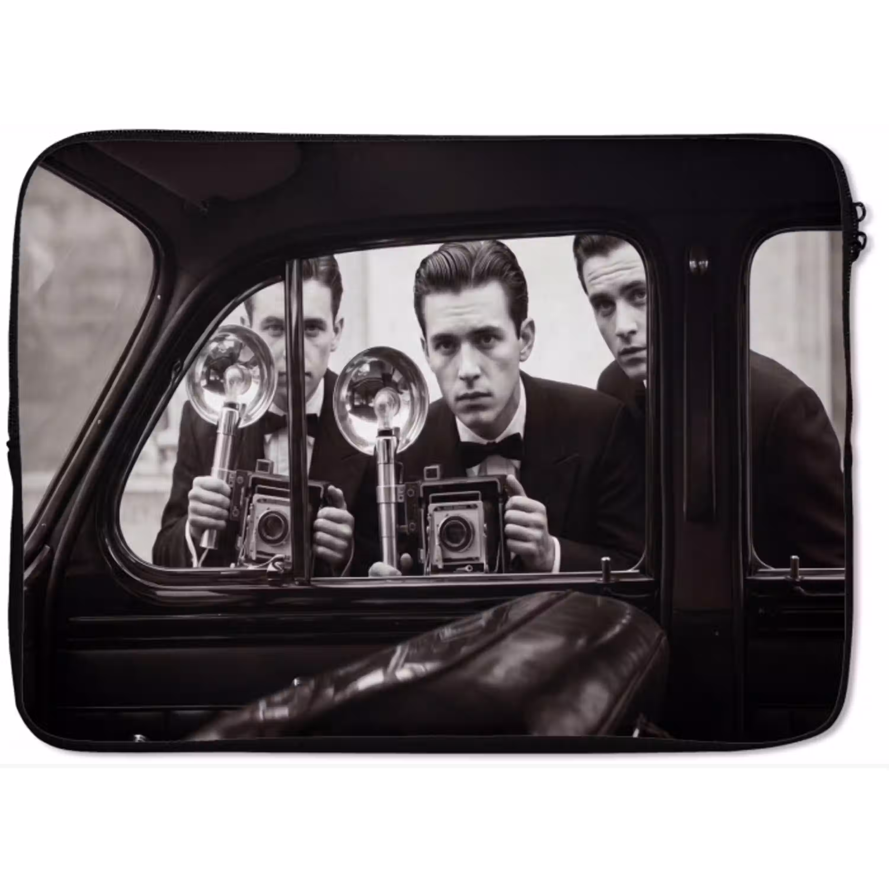 Fotograaf - Camera - Vintage - Journalistiek - Zwart-wit laptophoes neopreen klein -zkaufland3dotto