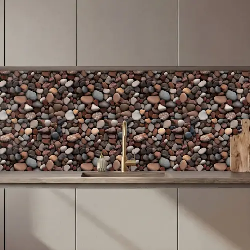 Aardse - Kiezel - Stenen keuken achterwand 2 middel 871 zz_3dshopping