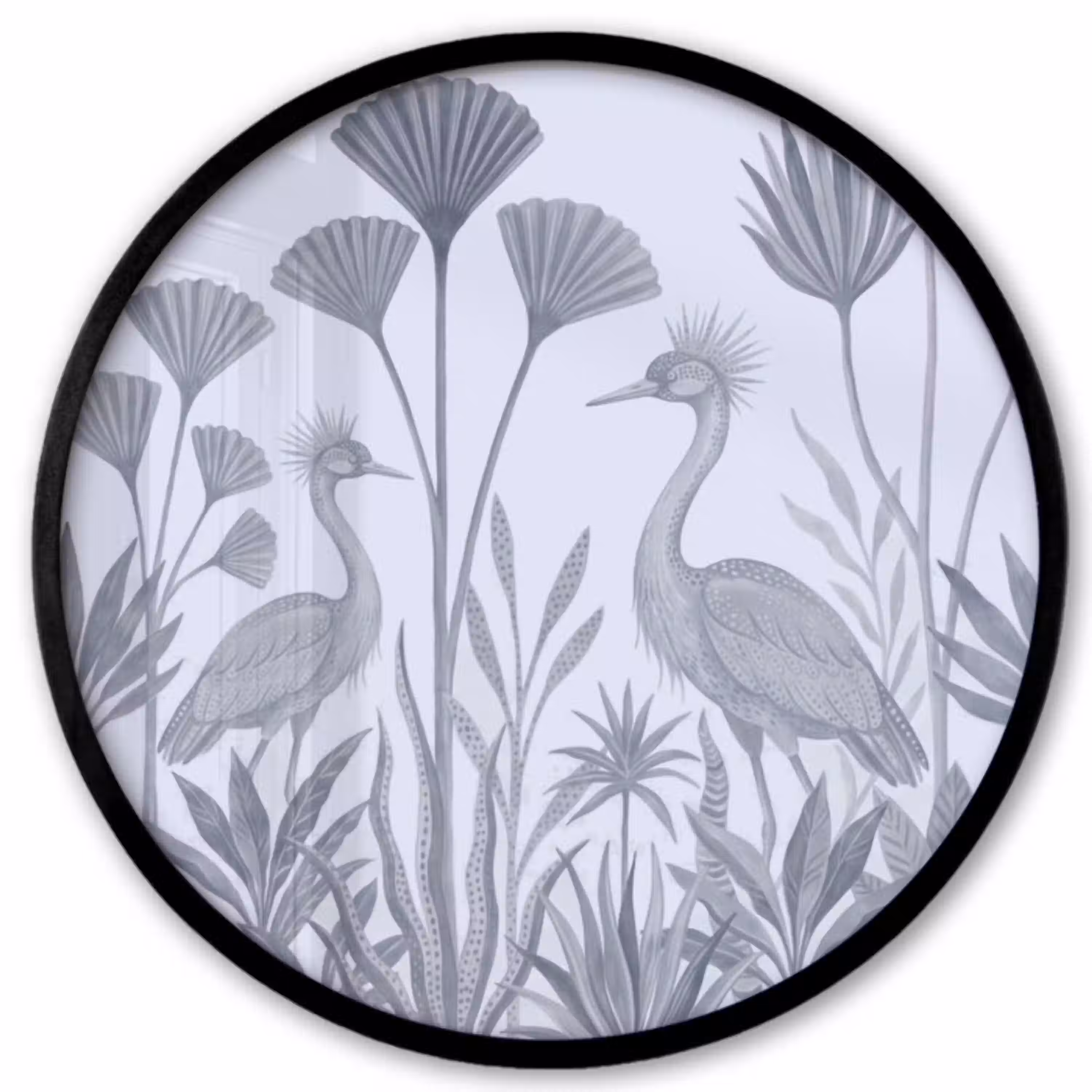 Vogel - Tropisch - Illustratie - Blauwgrijs - Natuur Fotolijst rond zonder passe partout klein -3d