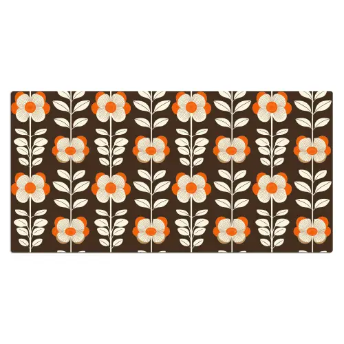 Bloemen - Retro - Bruin Muismat XXL klein 681 -3d_leeg