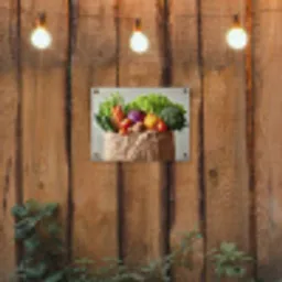 Papieren - Boodschappen - Groente - Kleurrijk tuinposter los doek klein -sfeer1