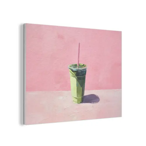 Beker - Rietje - Minimalistisch - Groen PET vilt klein -3d