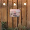 Stenen - Zand - Roze tuinposter los doek klein -sfeer1