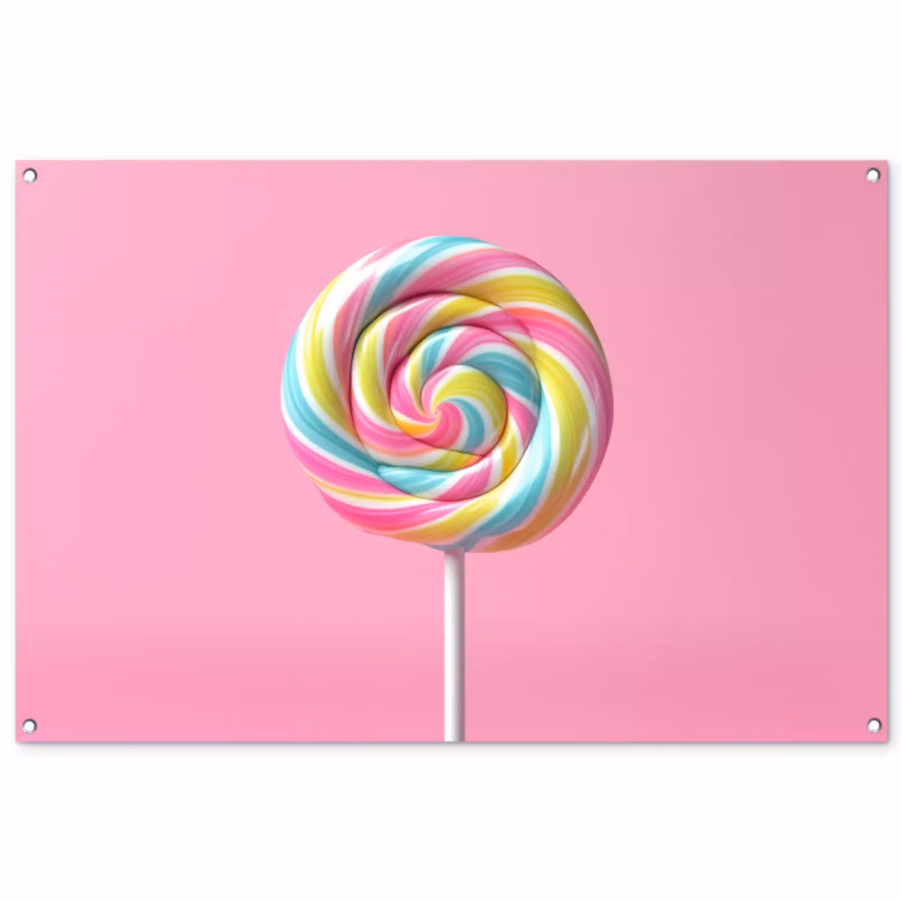 Lolly - Roze - Snoep - Zoet tuinposter los doek groot -3d