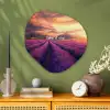 Lavendelveld - Quote - Zonsondergang Wandcirkel Organisch Plexiglas middel -sfeer2