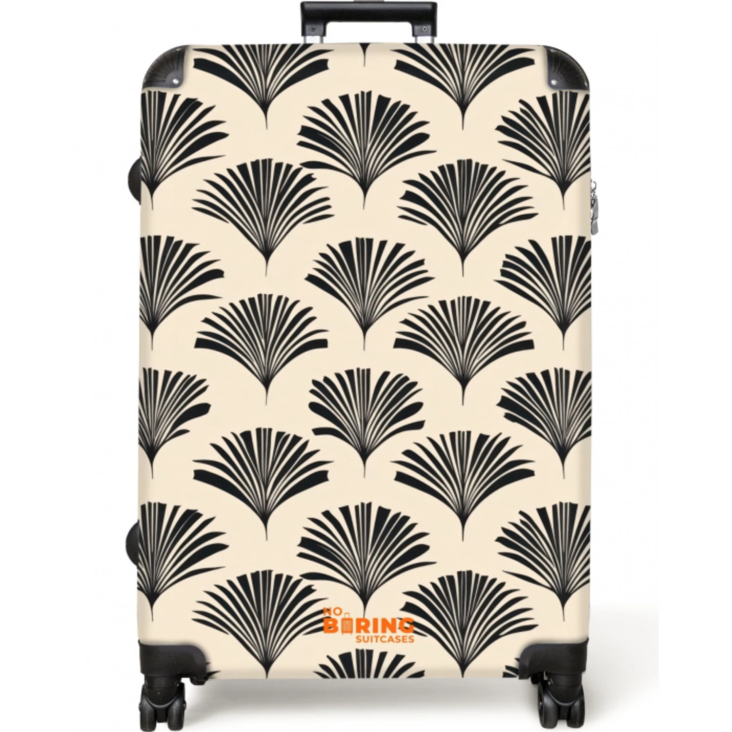 Waaiers - Botanisch - Zwart - Beige NBS - Large koffer - Volwassenen Unisex groot -zzzzzzzzkaufland2