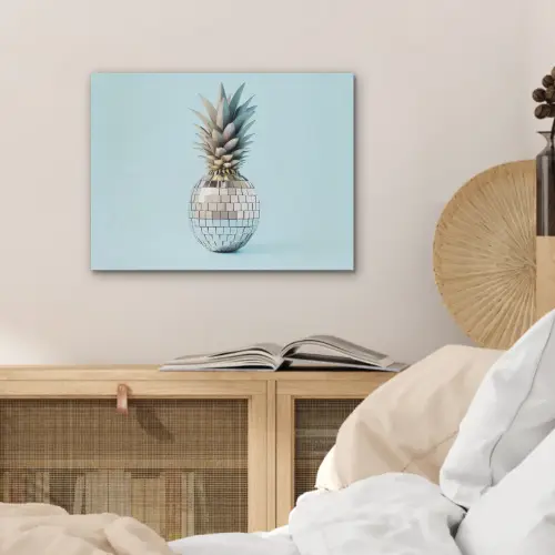 Blauw - Ananas - Disco - Discobal PET vilt klein -sfeer3