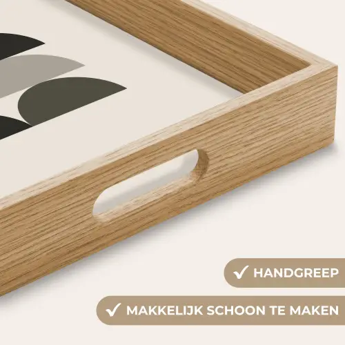 Halve cirkels - Aardetinten - Grafisch Dienblad Rechthoek middel -USP_HandgreepNL