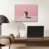 Beker - Rietje - Minimalistisch - Groen PET vilt klein -sfeer5