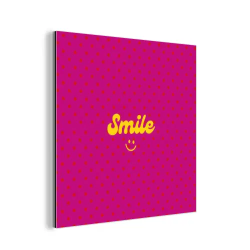 Smile - Stippen - Roze aluminium wit klein -3d