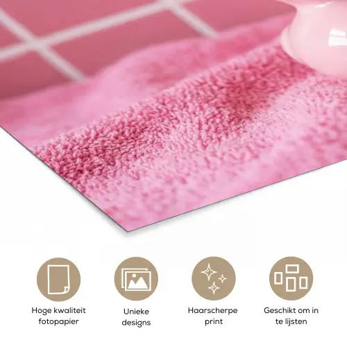 Badeend -Strik - Roze poster papier klein -closeup_NL