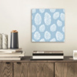 Palmbladeren - Naadloos - Patroon - Pastelblauw aluminium wit klein 46 -sfeer1