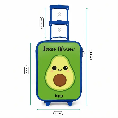 Kawai - Avocado - Groen Kinderkoffer - Blauw klein -productfoto_formaten