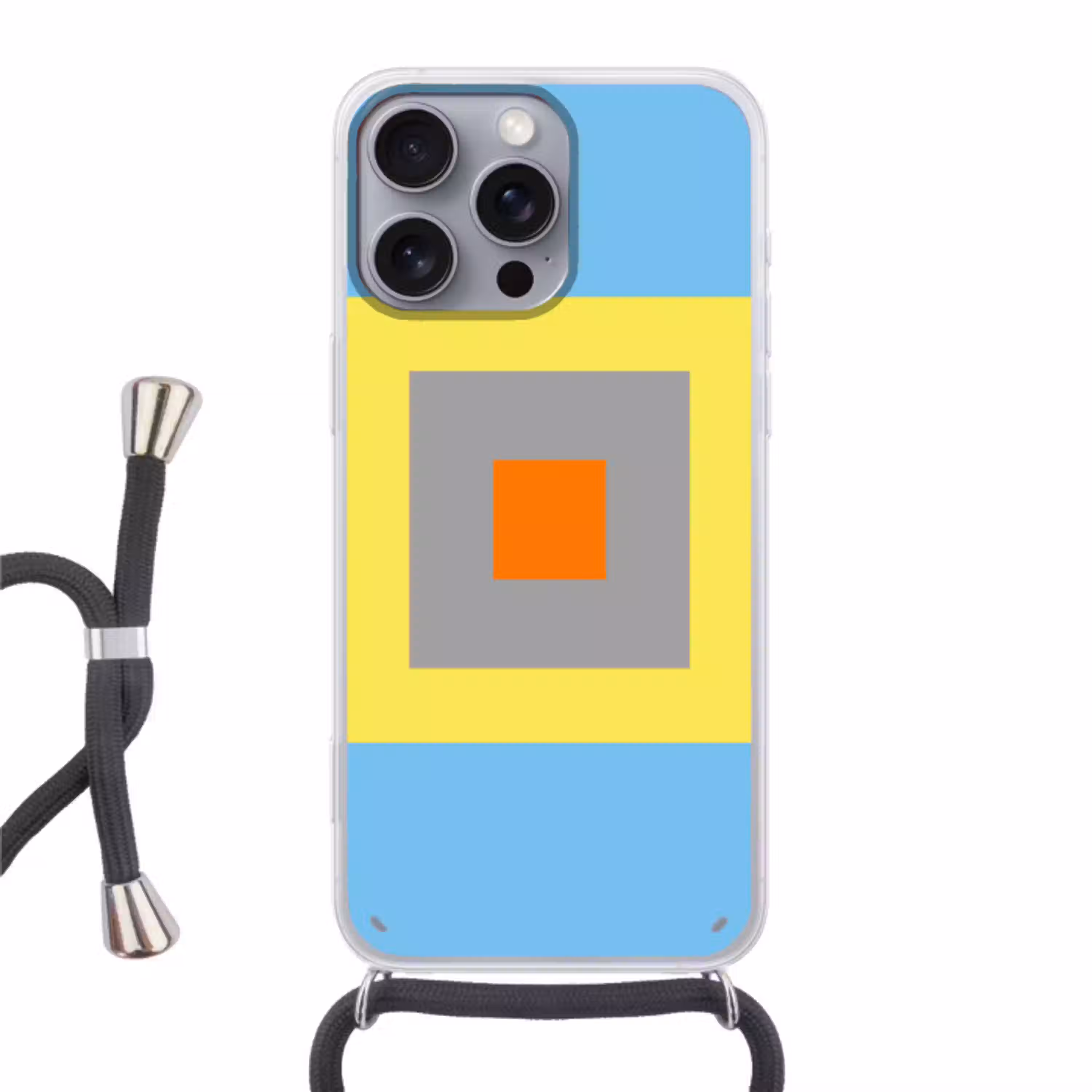 Abstract - Geometrisch - Kleurrijk - Modern - Vormen Hoesje iPhone 16 Pro Max met koord klein -3d
