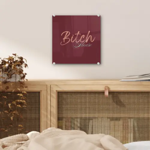 Bitch please - Rood - Blauw plexiglas 5mm klein -sfeer4