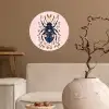 Donkerblauw - Kever - Bloemtakken - Sierlijk Wandcirkel behangsticker klein -sfeer1
