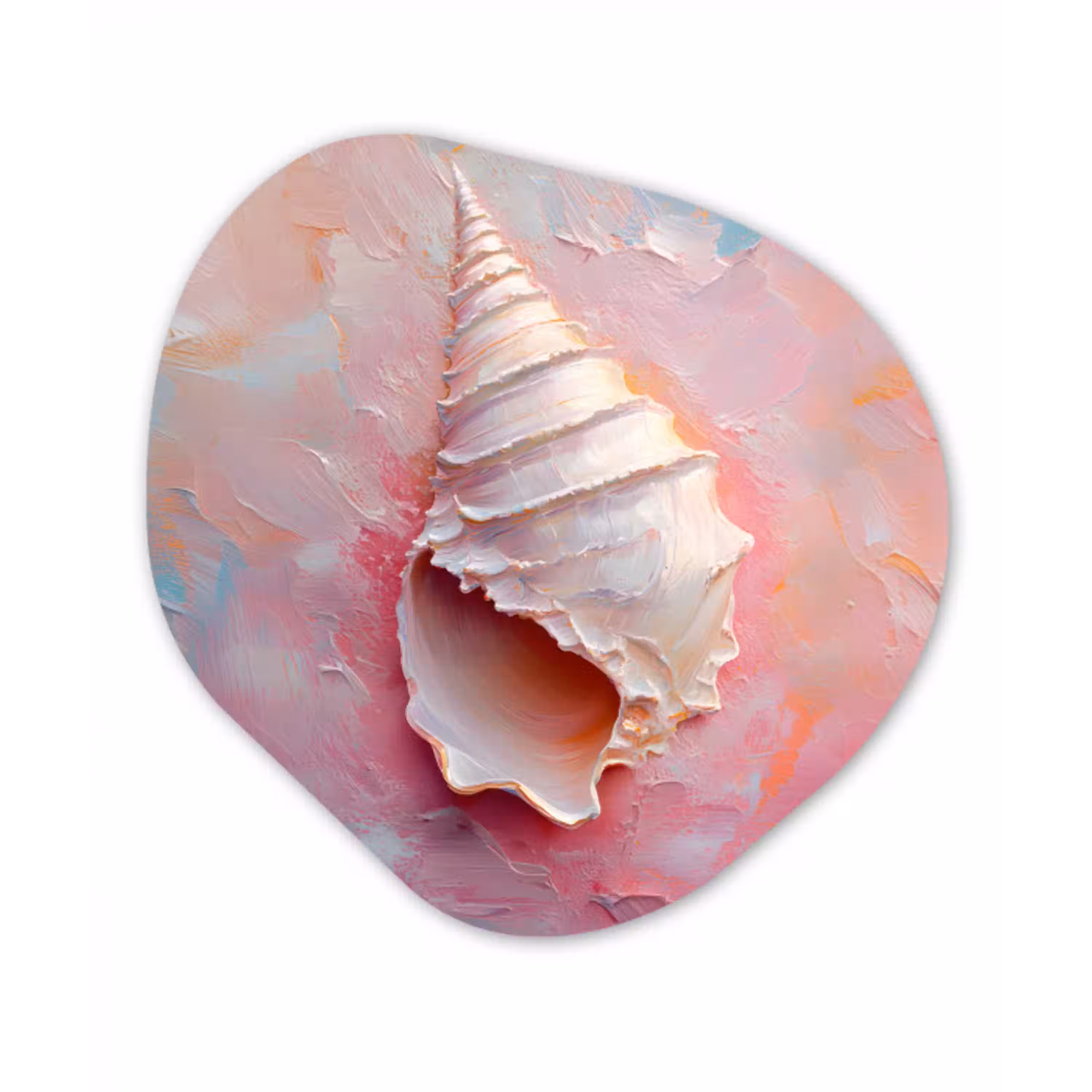 Schelp - Pastel - Pink Wandcirkel Organisch Plexiglas middel -3d