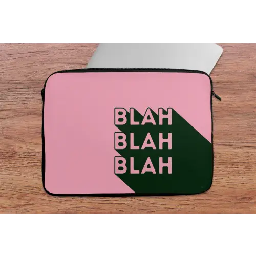 Tekst - Grafisch - Groen - Schaduw laptophoes neopreen klein -tafel