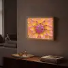 Dahlia - Bloem - Oranje Light Box met batterij (Wandlamp) middel -sfeer1