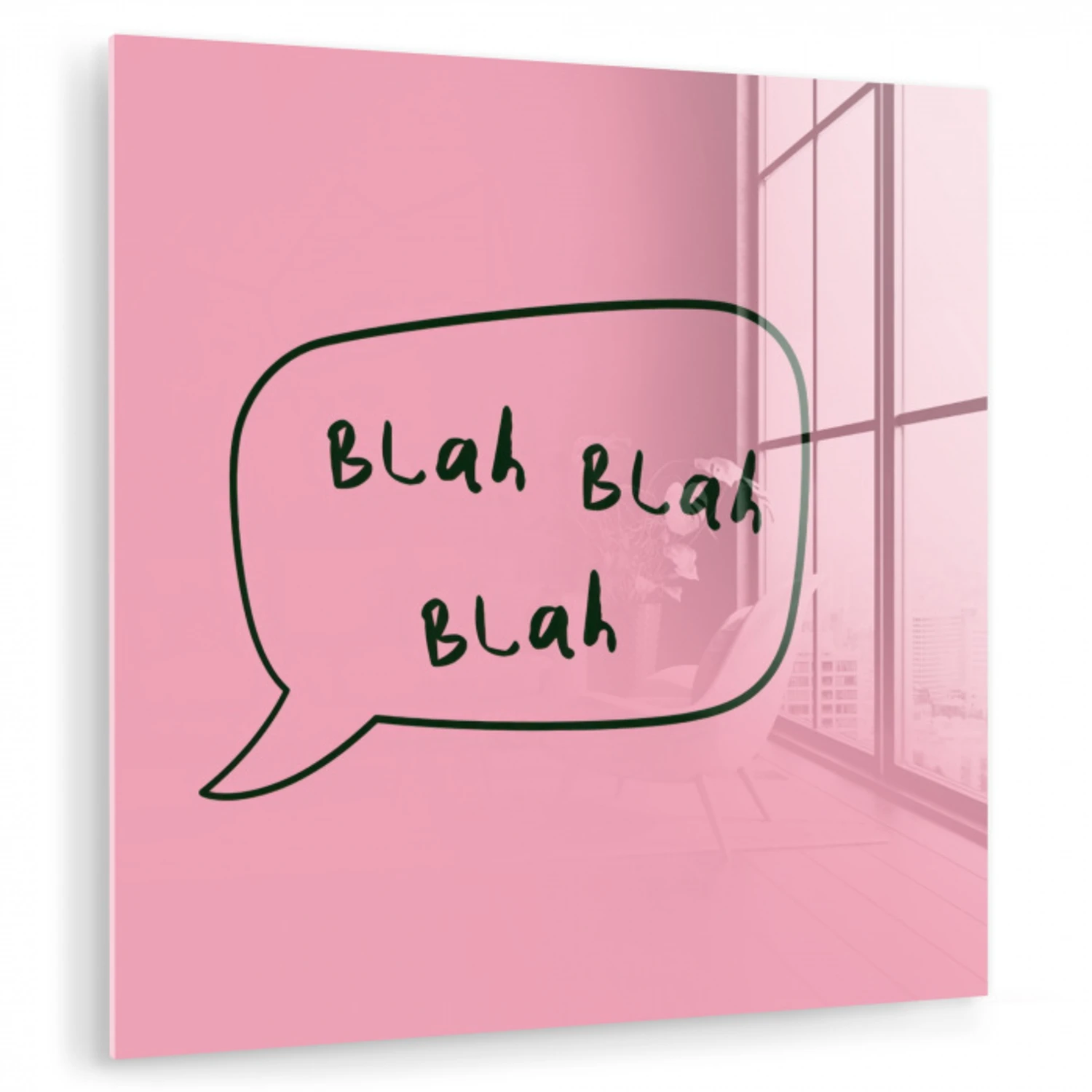 Tekstwolkje - BLAH BLAH BLAH - Roze plexiglas 5mm klein -zzzproduct_nieuw