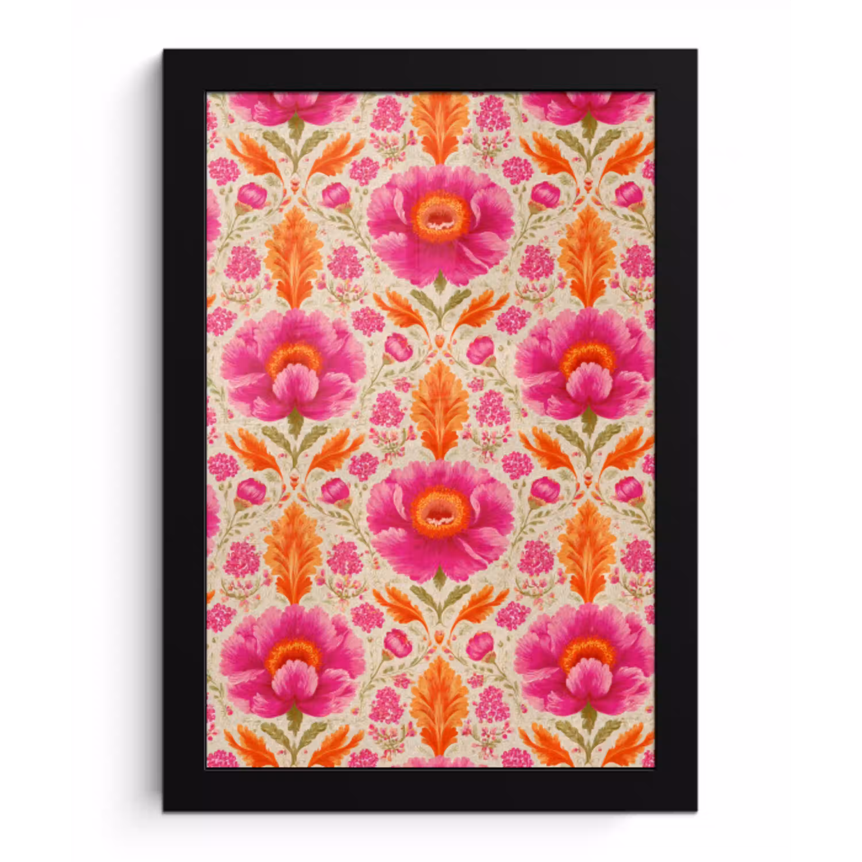 Bloemen - Barok - Roze - Oranje fotolijst zwart zonder passe partout klein 224 -3d