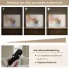 Abstract - Pastel kleuren - Goud - Modern - Aesthetic Light Box met batterij (Wandlamp) middel -USP_dimbaarNL