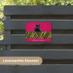 Kat - Baas - Roze - Tijgerprint tuinposter los doek klein -sfeer3