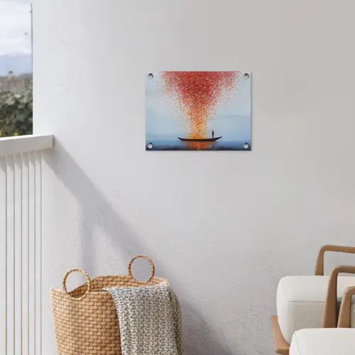 Wolk - Confetti - Boot - Wateroppervlakte tuinposter los doek klein -sfeer8