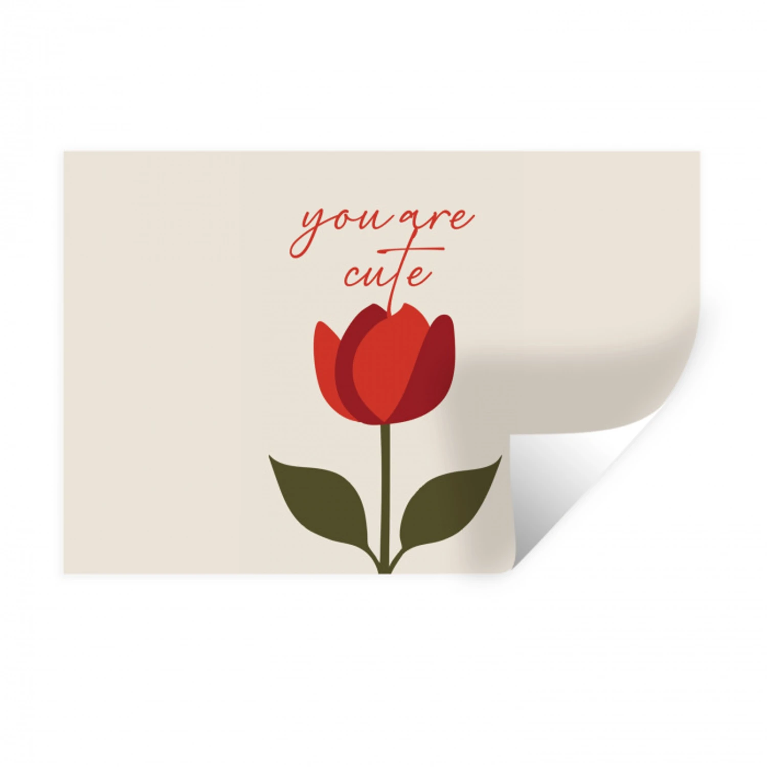 Roos - Rood - Bloem - Valentijn Muursticker klein -3d