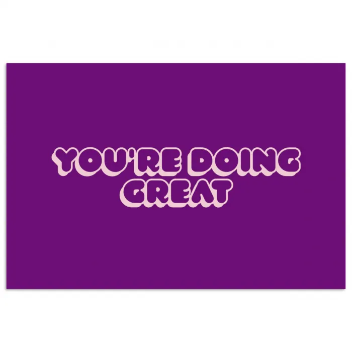You're doing great - Paars - Bubble letters poster papier klein -3d