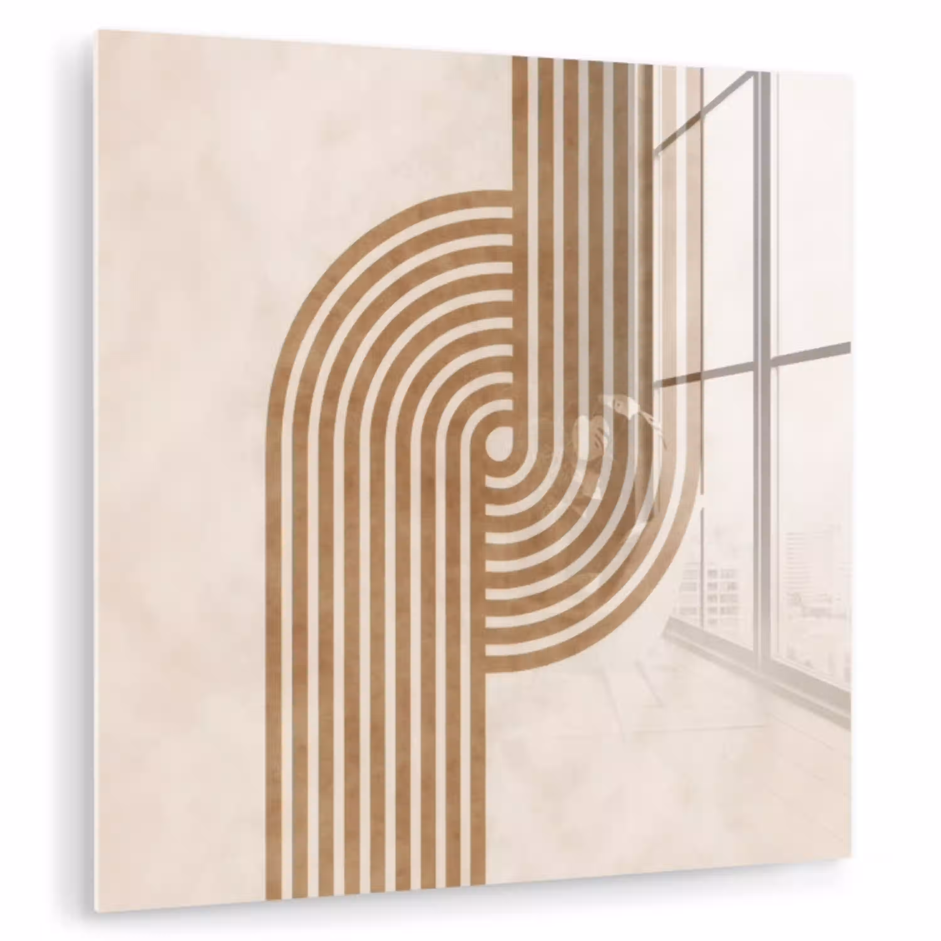 Symmetrische bocht - Koperkleurig plexiglas 5mm klein -zzzproduct_nieuw