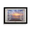 Doorkijk - Zee - Strand - Zonsondergang - Blauw fotolijst zwart zonder passe partout klein -3d