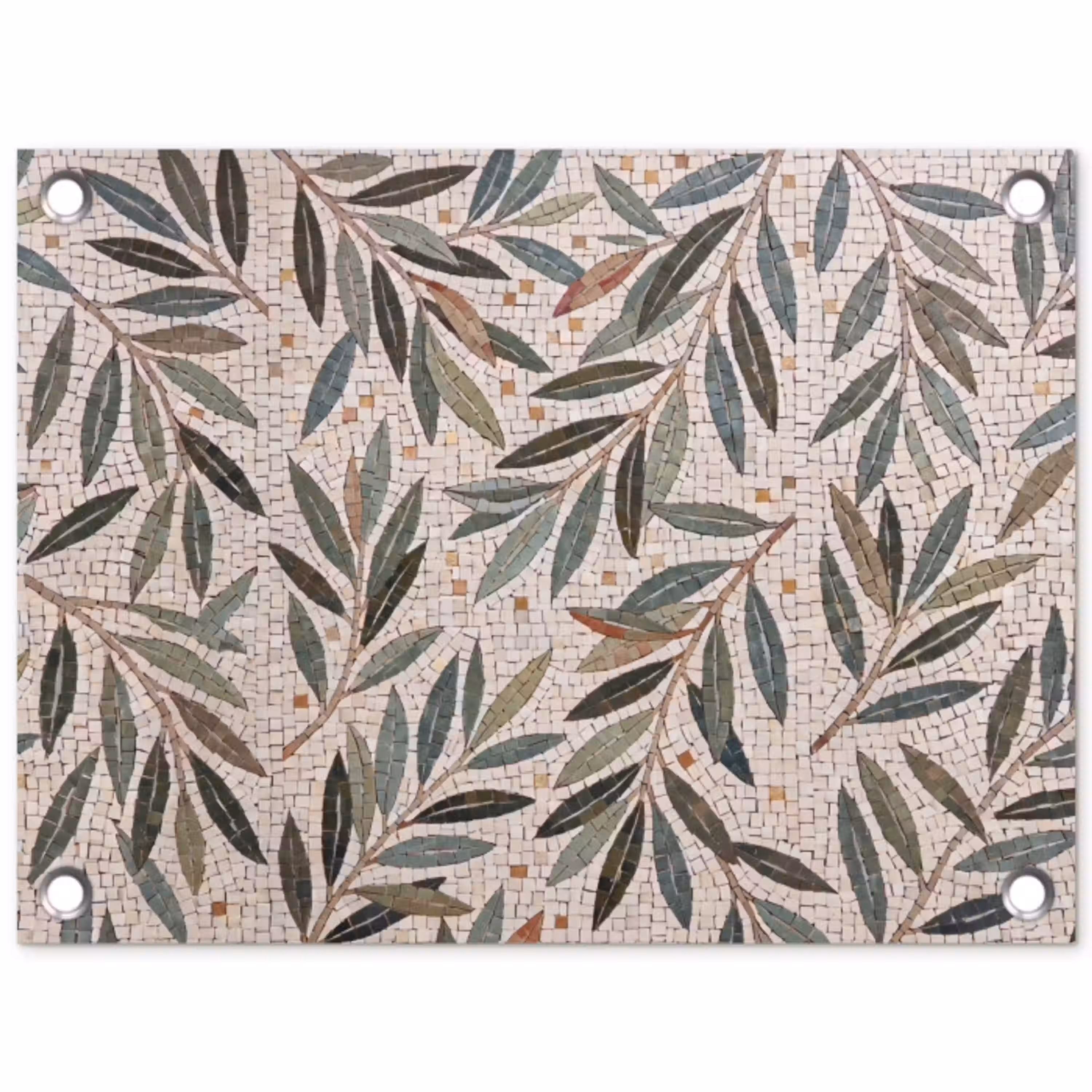Plant - Blad - Mozaïek - Groen tuinposter los doek klein -3d