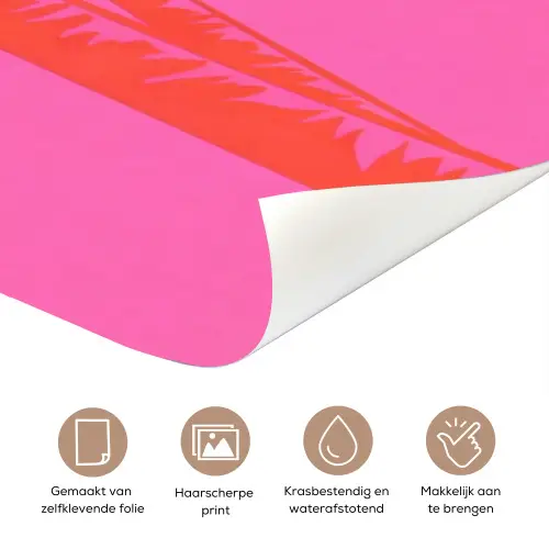 Palmbomen - Modern - Roze deurposter klein -closeup_NL