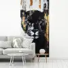 Panter - Zwart - Abstract - Verfstreken fotobehang vinyl groot -woonkamer