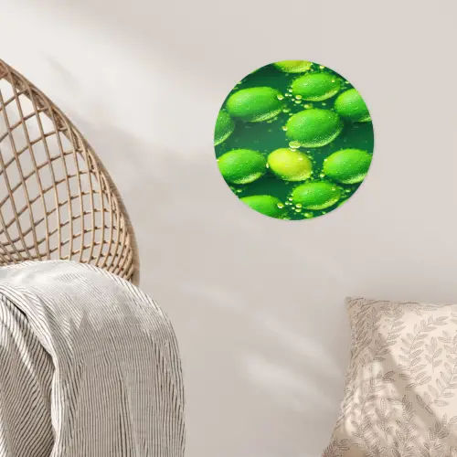 Limoen - Groen - Water Wandcirkel behangsticker klein 186 -sfeer4